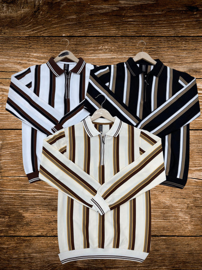 Elite Heritage Striped Zip Shirt